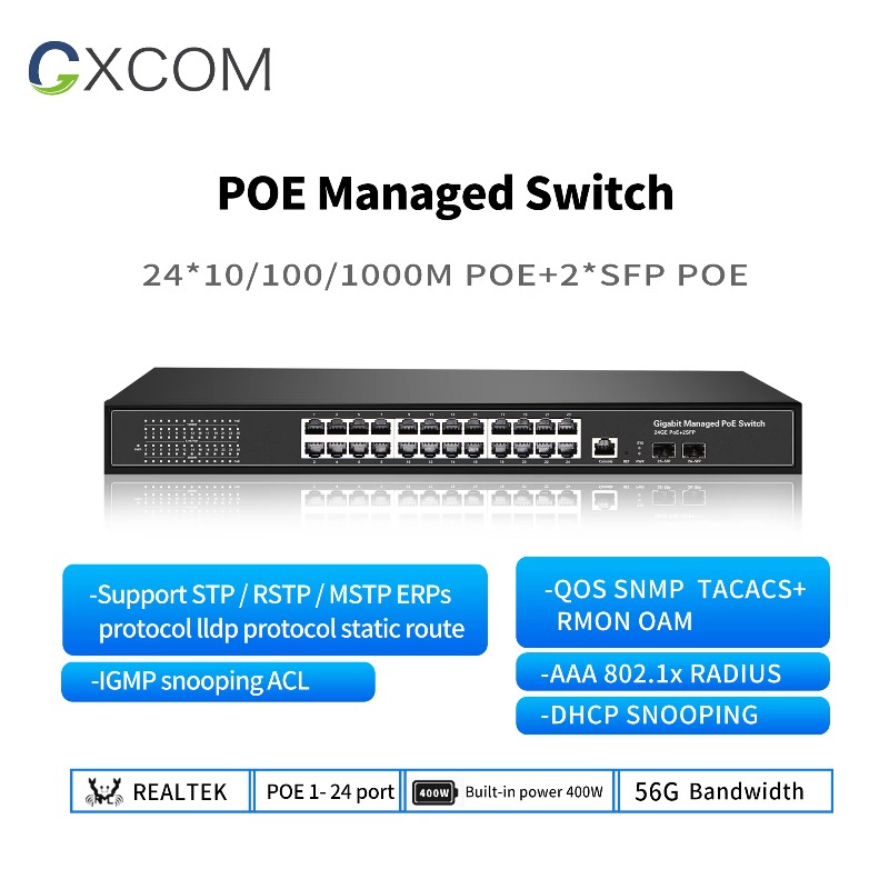 Switch PoE 8-Port 16 24 48 Por - Managed Gigabit Poe Switch 8 Port 802.3At ulasan dan harga