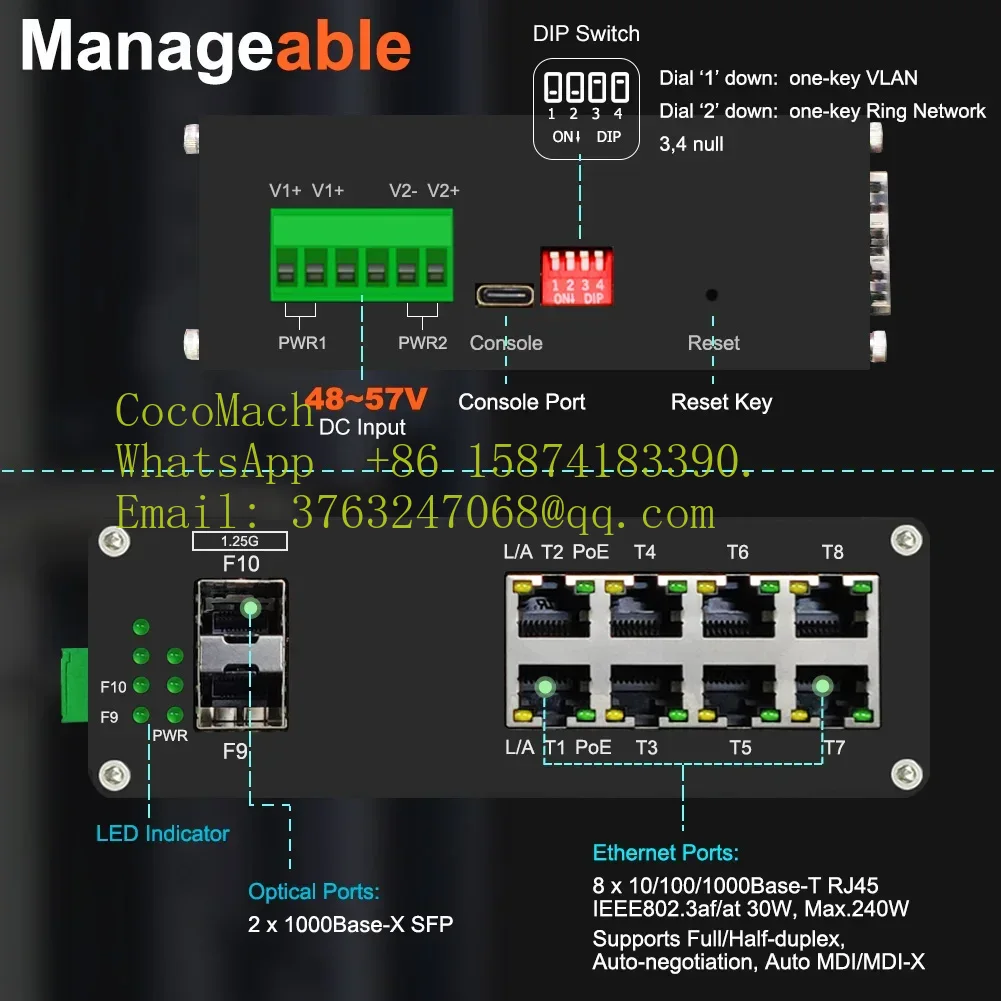 Sakelar Gigabit Terkelola 8 Po - Managed Gigabit Poe Switch 8 Port 802.3At ulasan dan harga